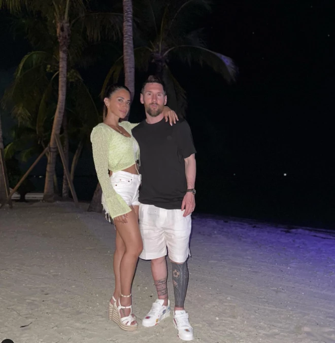 Lionel Messi y Antonela Roccuzzo en Bahamas