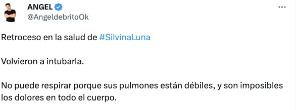 Preocupación por la salud de Silvina Luna