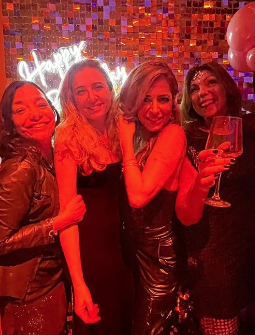 Sandra Borghi junto a sus amigas en su cumpleaños