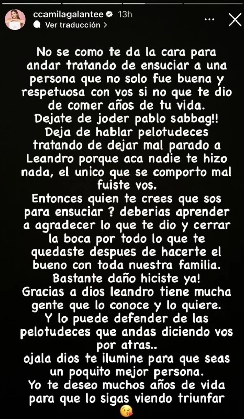 El descargo de la esposa de Leandro Paredes