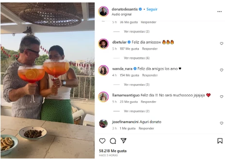 El saludo de Wanda Nara a Donato