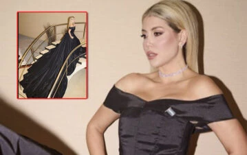 Revelaron cuántos metros medía la imponente cola del vestido que Wanda Nara usó en los Martín Fierro