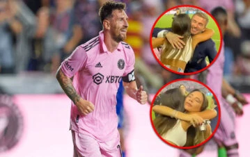 Cómo fue el esperado saludo de Antonela Roccuzzo con Beckham y su esposa en el debut de Messi