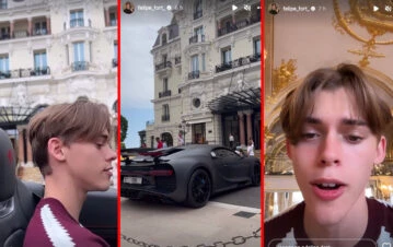 Felipe Fort lució una lujosa Ferrari en Mónaco y así reaccionó la gente al verlo