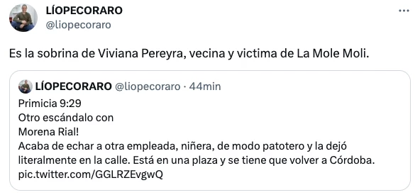 LIO PECORARO DIO A CONOCER EL NUEVO ESCANDALO DE MORE