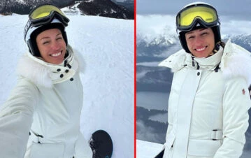 La rompe: el video que demuestra que Pampita es una crack esquiando