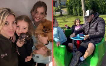 Wanda Nara mostró un video de cómo le hacen el aguante Mauro Icardi y sus hijas Francesca e Isabella: "Fuerza"