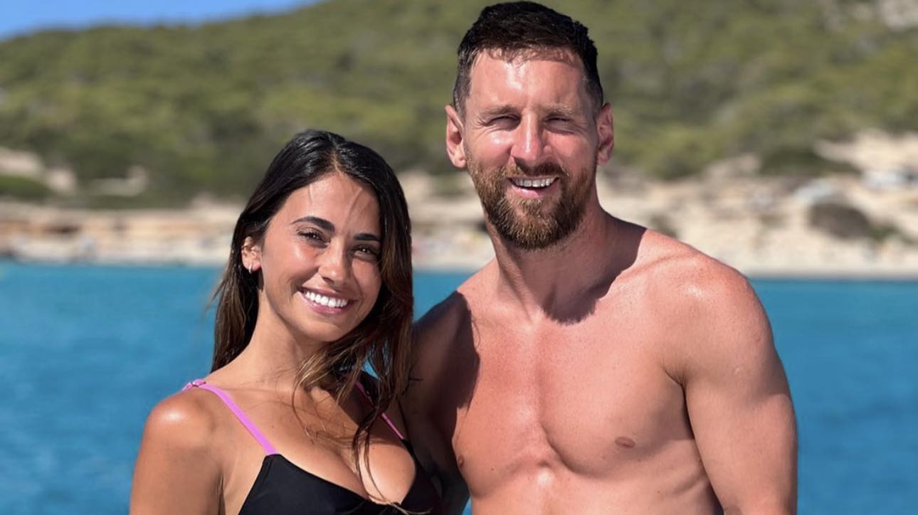 Lio Messi y Anto Roccuzzo practicaron un divertido deporte acuático en Bahamas