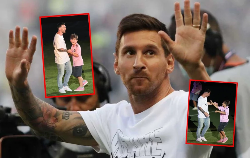 Thiago Messi dio la nota en la noche más esperada del club de David Beckham, que recibió al crack mundial con todos los honores.