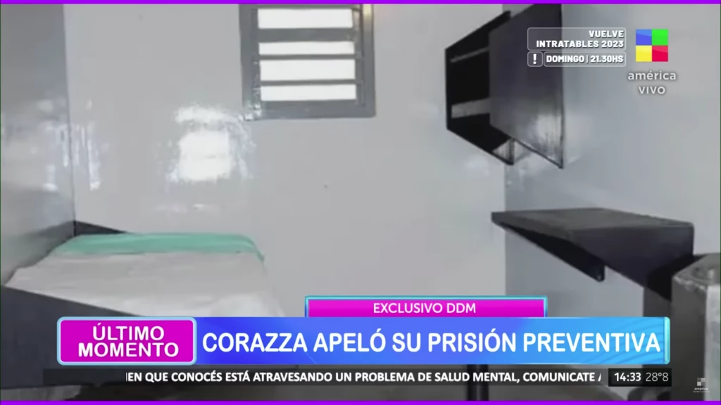 Así es la celda a donde está Marcelo Corazza