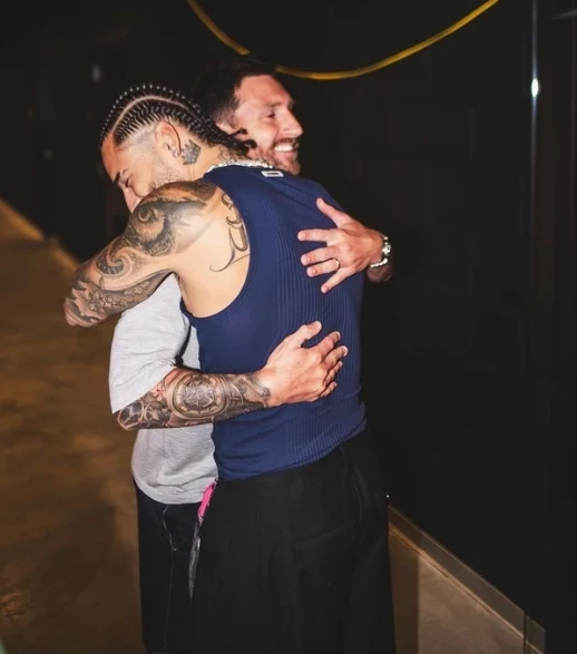 Lionel Messi y Maluma juntos