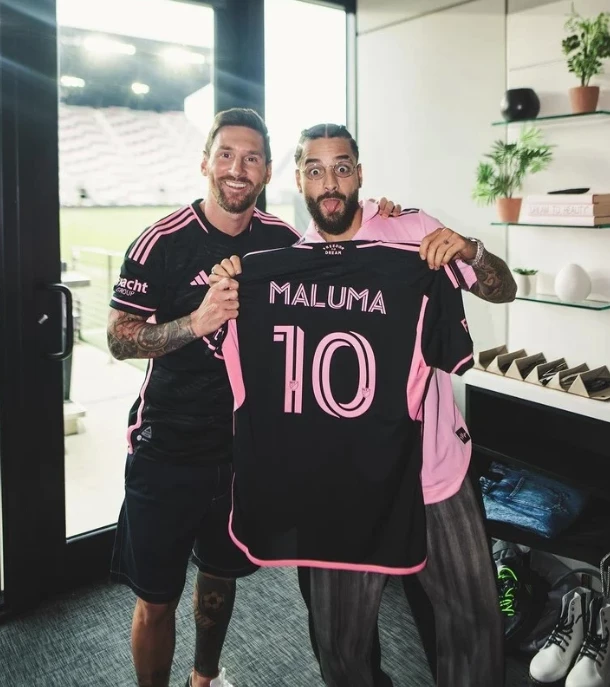Messi y Maluma posaron juntos en Miami
