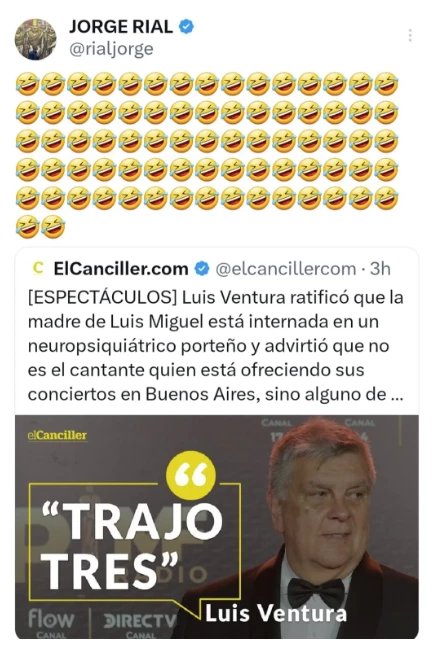 La burla de Jorge Rial a Luis Ventura