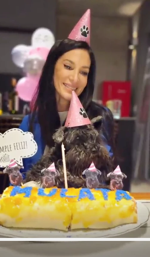 Silvina Luna organizou o aniversário de seu cachorro