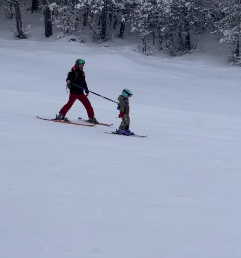 Marcela Kloosterboer en Bariloche junto a su familia