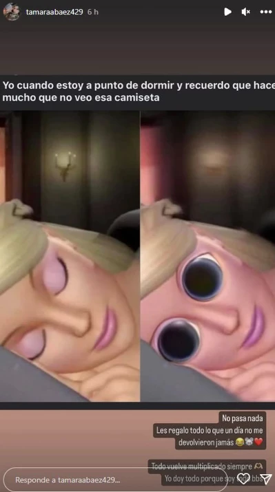 El meme que compartió Tamara Báez