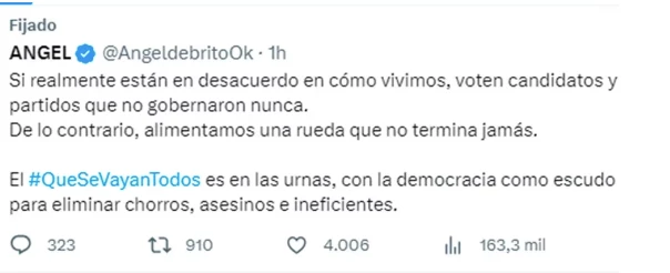 El mensaje fuerte de Ángel de Brito sobre las elecciones