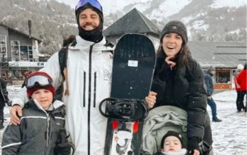 Las increíbles vacaciones de Juana Repetto en Bariloche: así esquió su hijo mayor en la nieve