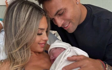 Nació el segundo hijo de Lautaro Martínez: le puso Theo y mostró las primeras fotos