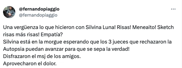 La furia de Fernando Piaggio