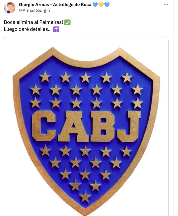 El astrólogo que aseguró que Boca eliminará a Palmeiras 