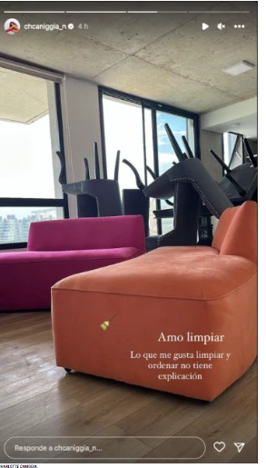 Charlotte Caniggia contó que su hobby es limpiar su casa