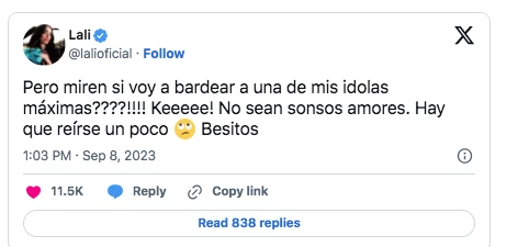 Lali Espósito aclaró la polémica con Shakira