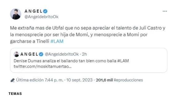 Ángel de Brito disparó contra Ubfal