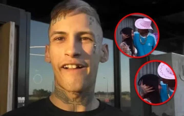 Video: L-Gante y Tamara Báez a los besos en cumpleaños de su hija