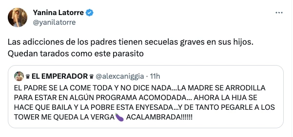 ALEX PEGO Y YANINA LE CONTESTO CON TODO. ¿COMO SEGUIRAN?
