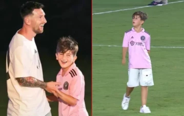 Con qué gesto celebró Thiago Messi en la sesión de fotos de la inferiores del Inter Miami
