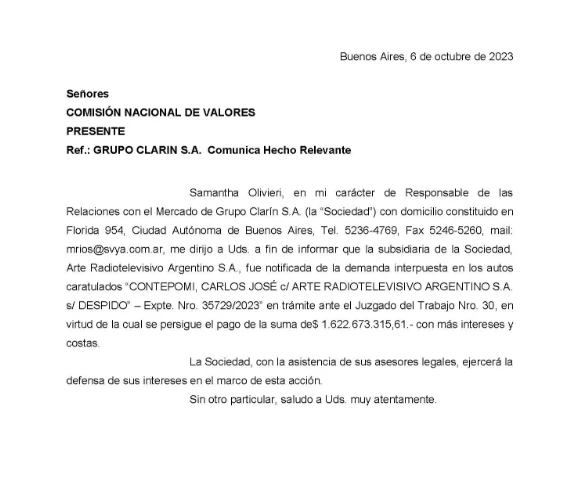 La demanda de Bebe Contepomi