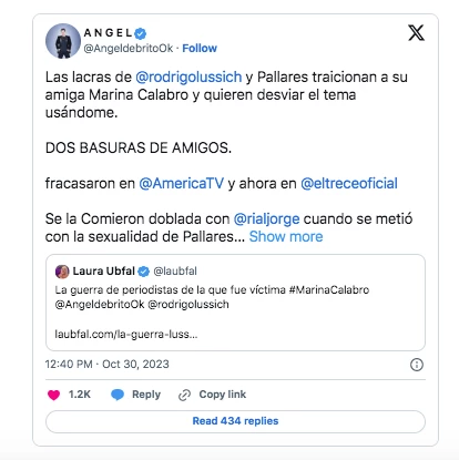 De Brito furioso contra Lussich y Pallares