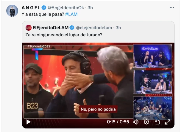 Angel de Brito le contestó con todo a Zaira Nara