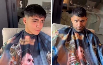 El polémico corte de pelo que se hicieron el Kun Agüero y su hijo Benjamín en Miami: "Están idénticos"