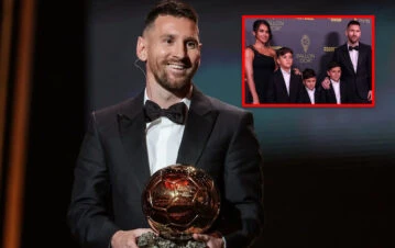 ¡Genio! El look y el discurso mágico de Messi al ganar su 8º Balón de Oro junto a Antonella