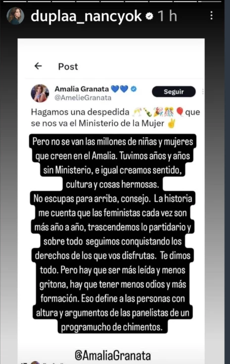 La pelea de Nancy Dupláa con Amalia Granata