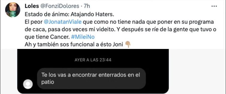 LA RESPUESTA DE DOLORES FONZI A JONY VIALE. EL CLIMA PREVIO A LAS ELECCIONES, CADA VEZ PEOR. 