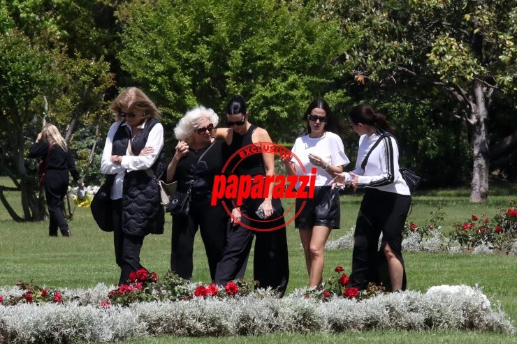 Os companheiros de Carlos Monti no funeral de sua esposa