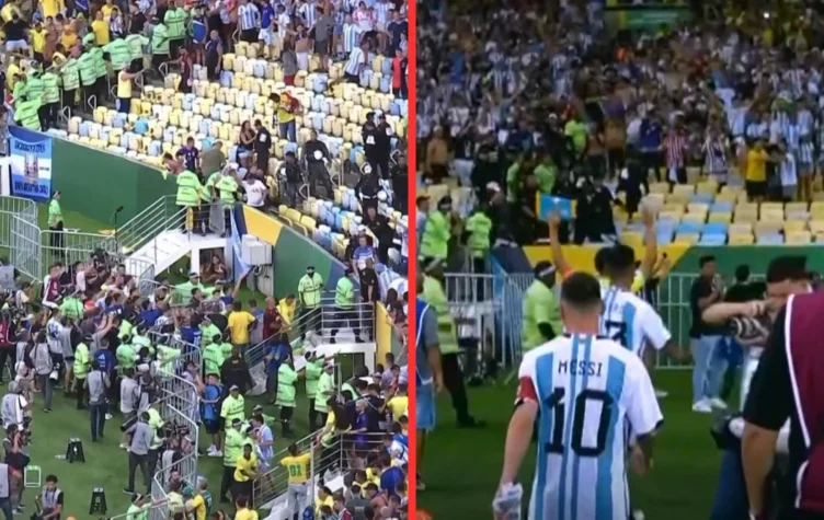 Papelón en Brasil: la policía golpeó a los argentinos y Messi sacó al equipo de la cancha