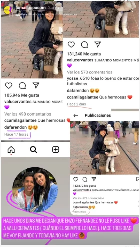 Los indicios de una crisis de Enzo Fernández y su mujer