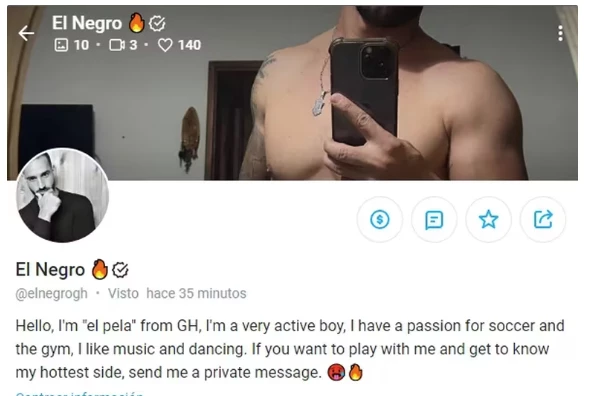 Maxi Guidici vende contenidos hot