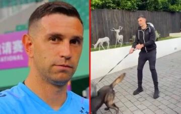 El agresivo video del Dibu Martínez y su perro guardián que causó mucha preocupación