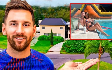¡Qué palacio! Antonela Roccuzzo mostró la pileta gigante que tienen con Messi en su casa de Rosario