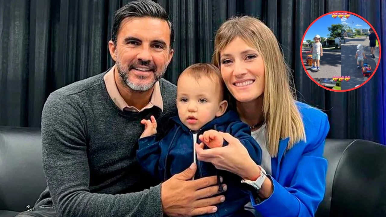 Mica Viciconte, Fabian Cubero y su bebé