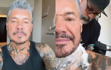 Las fotos del impresionante nuevo tatuaje de Marcelo Tinelli en el cuello