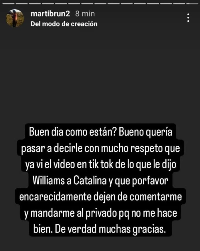 Williams quiso tener algo con Catalina, se enteró la novia y explotó