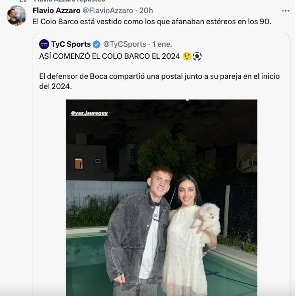 FLAVIO AZZARO SE ZARPO CON EL COLO BARCO.