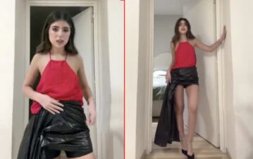 El increíble precio de la pollera de Camila Mayan hecha de una bolsa de consorcio