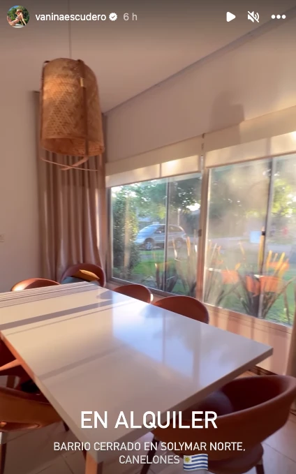 Vanina Escudero puso en alquiler su departamento de Uruguay